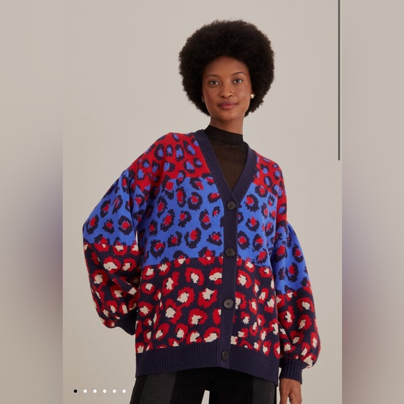 FARM Rio Sweaters - Farm Rio Mixed Leopards Knit Cardigan